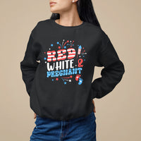 Pregnancy Announcement Sweatshirt Red White And Due, 4th Of July TS05 - Wonder Print Shop