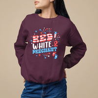 Pregnancy Announcement Sweatshirt Red White And Due, 4th Of July TS05 - Wonder Print Shop