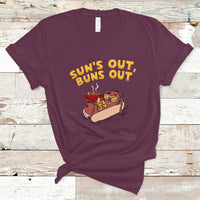 Hot Dog Lover T Shirt Suns Out Burns Out, Summer Vacation TS05 - Wonder Print Shop