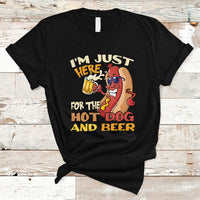 Hot Dog Lover T Shirt I'm Just Here For The Hot Dog And Beer TS05 - Wonder Print Shop