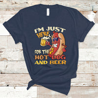 Hot Dog Lover T Shirt I'm Just Here For The Hot Dog And Beer TS05 - Wonder Print Shop