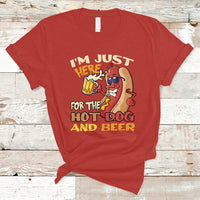 Hot Dog Lover T Shirt I'm Just Here For The Hot Dog And Beer TS05 - Wonder Print Shop