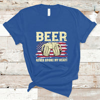 Beer Lover T Shirt Beer Never Broke My Heart, Funny Drinking, 4th Of July TS05 - Wonder Print Shop