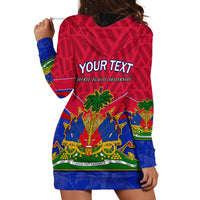 Custom Haiti Hoodie Dress Ayiti Coat Of Arms With Map TS06 - Wonder Print Shop
