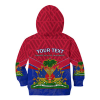 Custom Haiti Kid Hoodie Ayiti Coat Of Arms With Map TS06 - Wonder Print Shop