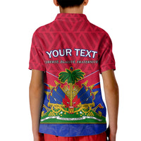 Custom Haiti Kid Polo Shirt Ayiti Coat Of Arms With Map TS06 - Wonder Print Shop