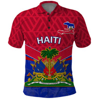 Custom Haiti Polo Shirt Ayiti Coat Of Arms With Map TS06 - Wonder Print Shop
