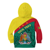 Custom Grenada Kid Hoodie Coat Of Arms With Bougainvillea Flowers TS06 - Wonder Print Shop