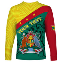 Custom Grenada Long Sleeve Shirt Coat Of Arms With Bougainvillea Flowers TS06 - Wonder Print Shop