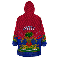 Haiti Wearable Blanket Hoodie Ayiti Coat Of Arms With Map TS06 - Wonder Print Shop