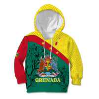 Grenada Kid Hoodie Coat Of Arms With Bougainvillea Flowers TS06 - Wonder Print Shop