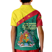 Grenada Kid Polo Shirt Coat Of Arms With Bougainvillea Flowers TS06 - Wonder Print Shop