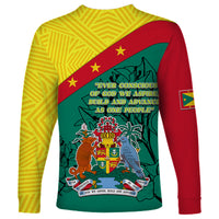 Grenada Long Sleeve Shirt Coat Of Arms With Bougainvillea Flowers TS06 - Wonder Print Shop