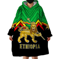 Ethiopia Wearable Blanket Hoodie Coat Of Arms With Hand Drawn Pattern TS06 - Wonder Print Shop