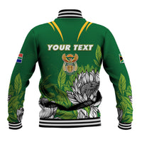 Personalised South Africa Baseball Jacket King Protea With Flag TS06 - Wonder Print Shop