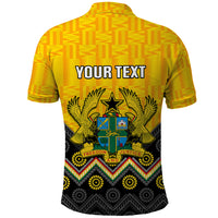 Personalised Ghana Polo Shirt Kente Pattern And Adinkra Pattern Mix Coat Of Arms TS06 - Wonder Print Shop