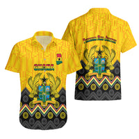 Ghana Hawaiian Shirt Kente Pattern And Adinkra Pattern Mix Coat Of Arms TS06 - Wonder Print Shop