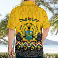 Ghana Hawaiian Shirt Kente Pattern And Adinkra Pattern Mix Coat Of Arms TS06 - Wonder Print Shop