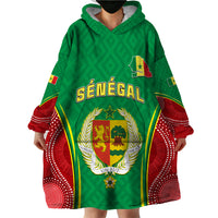 Senegal Wearable Blanket Hoodie Africa Tribal Pattern With Coat Of Arms TS06 - Wonder Print Shop