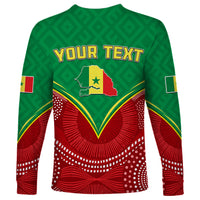 Personalised Senegal Long Sleeve Shirt Africa Tribal Pattern With Coat Of Arms TS06 - Wonder Print Shop