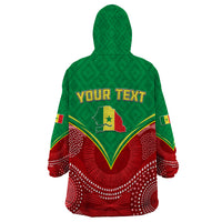 Personalised Senegal Wearable Blanket Hoodie Africa Tribal Pattern With Coat Of Arms TS06 - Wonder Print Shop