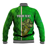 Personalised Ireland Baseball Jacket Cross With Shamrock Simple Style TS06 - Wonder Print Shop
