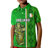 Personalised Ireland Kid Polo Shirt Cross With Shamrock Simple Style TS06 - Wonder Print Shop