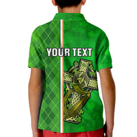 Personalised Ireland Kid Polo Shirt Cross With Shamrock Simple Style TS06 - Wonder Print Shop