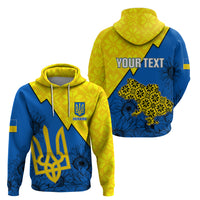 Personalised Ukraine Hoodie Sunflower With Ukraine Folk Patterns TS06 - Wonder Print Shop