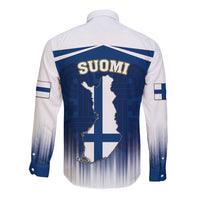 Finland Long Sleeve Button Shirt Coat Of Arms Mix Hannunvaakuna TS06 - Wonder Print Shop