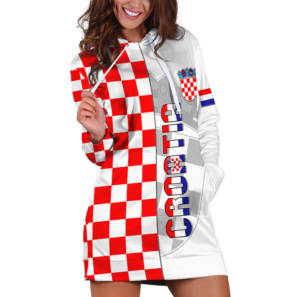 personalised-croatia-hoodie-dress-chessboard-mix-coat-of-arms
