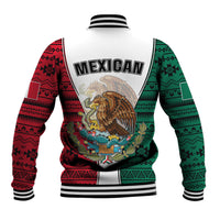 Mexico Baseball Jacket Coat Of Arms With Mexican Aztec Pattern TS06 - Wonder Print Shop