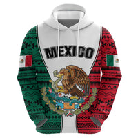 Mexico Hoodie Coat Of Arms With Mexican Aztec Pattern TS06 - Wonder Print Shop