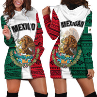 Mexico Hoodie Dress Coat Of Arms With Mexican Aztec Pattern TS06 - Wonder Print Shop
