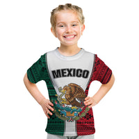 Mexico Kid T Shirt Coat Of Arms With Mexican Aztec Pattern TS06 - Wonder Print Shop