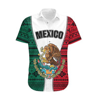 Personlised Mexico Hawaiian Shirt Coat Of Arms With Mexican Aztec Pattern TS06 - Wonder Print Shop