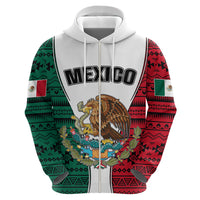 Personlised Mexico Hoodie Coat Of Arms With Mexican Aztec Pattern TS06 - Wonder Print Shop