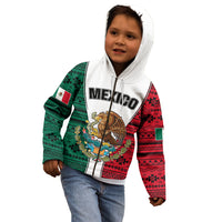 Personlised Mexico Kid Hoodie Coat Of Arms With Mexican Aztec Pattern TS06 - Wonder Print Shop