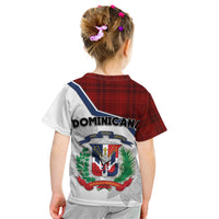 Dominican Republic Kid T Shirt Dominicana Plaid Pattern Mix Coat Of Arms TS06 - Wonder Print Shop