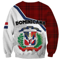 Dominican Republic Sweatshirt Dominicana Plaid Pattern Mix Coat Of Arms TS06 - Wonder Print Shop