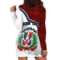 Personlised Dominican Republic Hoodie Dress Dominicana Plaid Pattern Mix Coat Of Arms TS06 - Wonder Print Shop