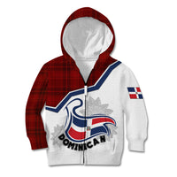Personlised Dominican Republic Kid Hoodie Dominicana Plaid Pattern Mix Coat Of Arms TS06 - Wonder Print Shop