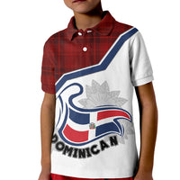 Personlised Dominican Republic Kid Polo Shirt Dominicana Plaid Pattern Mix Coat Of Arms TS06 - Wonder Print Shop