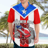 Puerto Rico Hawaiian Shirt Coqui Frog Mix Flor de Maga TS06