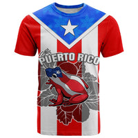 Puerto Rico T Shirt Coqui Frog Mix Flor de Maga TS06