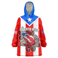 Puerto Rico Wearable Blanket Hoodie Coqui Frog Mix Flor de Maga TS06