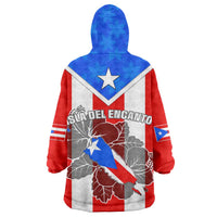 Puerto Rico Wearable Blanket Hoodie Coqui Frog Mix Flor de Maga TS06