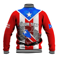 Custom Puerto Rico Baseball Jacket Coqui Frog Mix Flor de Maga TS06 - Wonder Print Shop