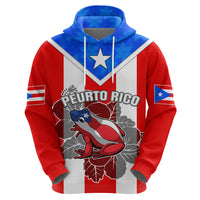 Custom Puerto Rico Hoodie Coqui Frog Mix Flor de Maga TS06 - Wonder Print Shop