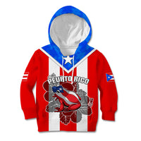 Custom Puerto Rico Kid Hoodie Coqui Frog Mix Flor de Maga TS06 - Wonder Print Shop